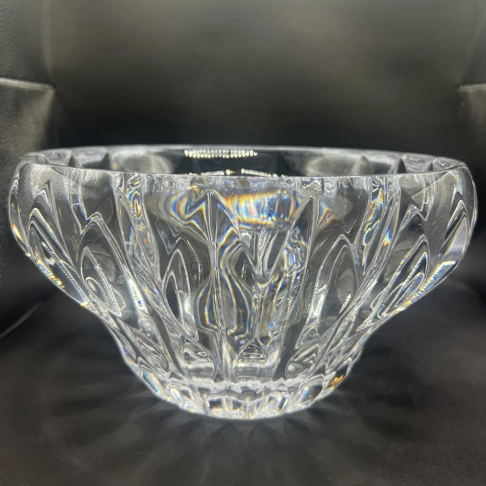 Reed Barton Equinox Crystal Bowl Heavy Scalloped Edge Centerpiece Fruit Decor